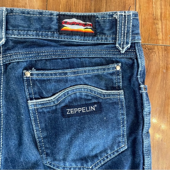 ZEPPELIN Men’s Vintage Retro Blue Denim Jeans Straight Leg Size 32 - Picture 16 of 16